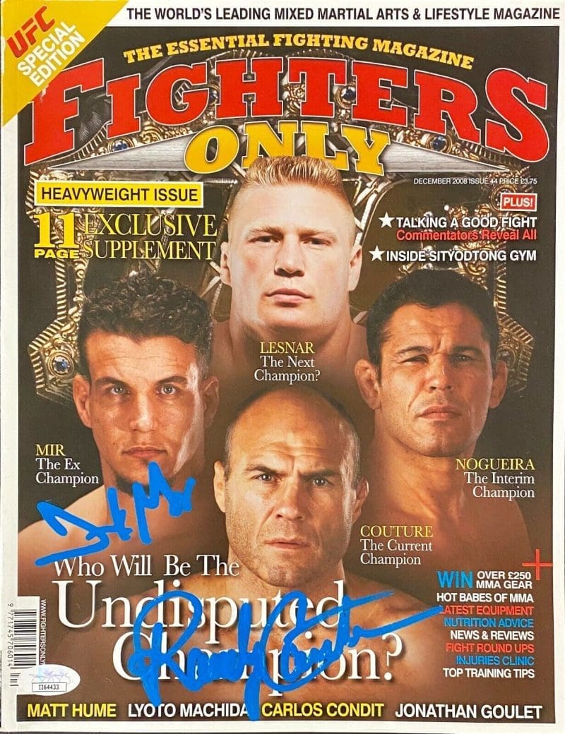 Randy Couture Frank Mir Signed Autographed MMA Fighters Only Magazine JSA