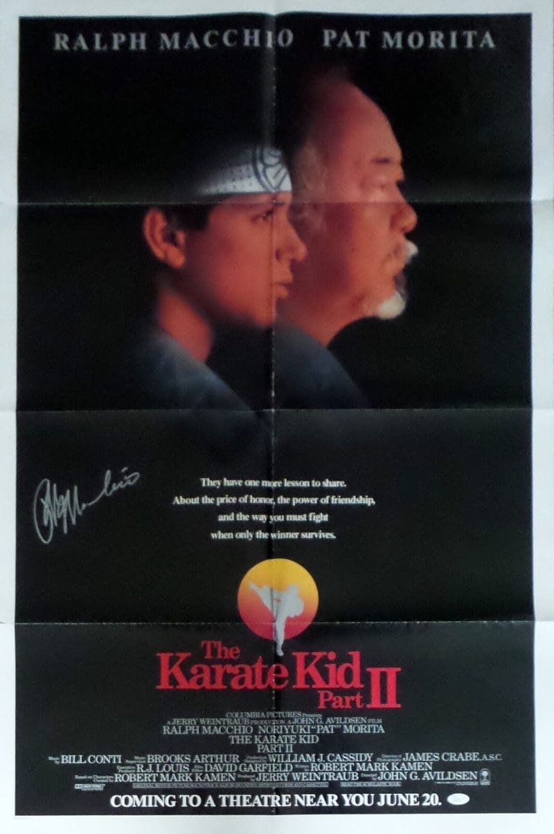 Ralph Macchio Autographed Original Karate Kid 2 Movie Poster 41x27 JSA Authentic