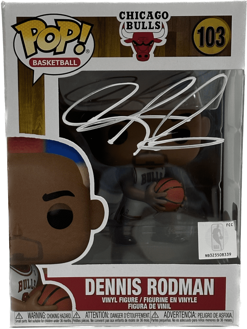 Dennis Rodman Signed Funko POP Figure JSA & Rodman Exclusive Hologram Authen Whi