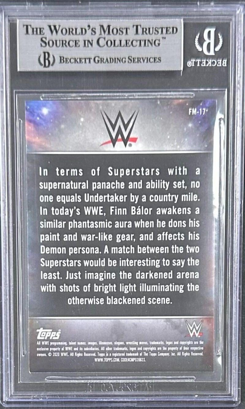 Undertaker Signed 2020 Topps Chrome WWE Card #FM17 BAS Beckett Auth 14059602 - Image 2