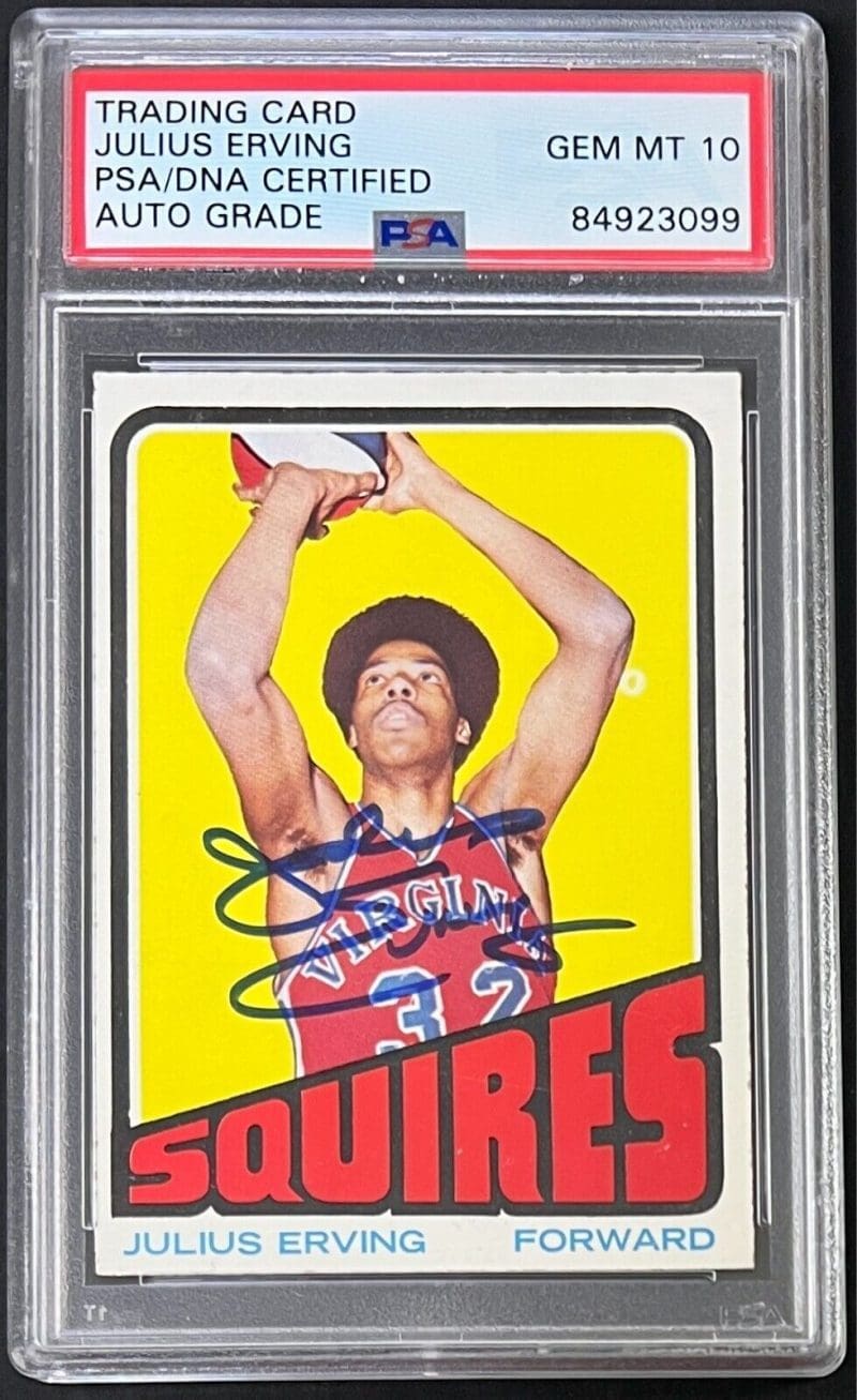 Julius "Dr. J" Erving Signed 1970 Topps Card #195 PSA/DNA Auto 10 84923099