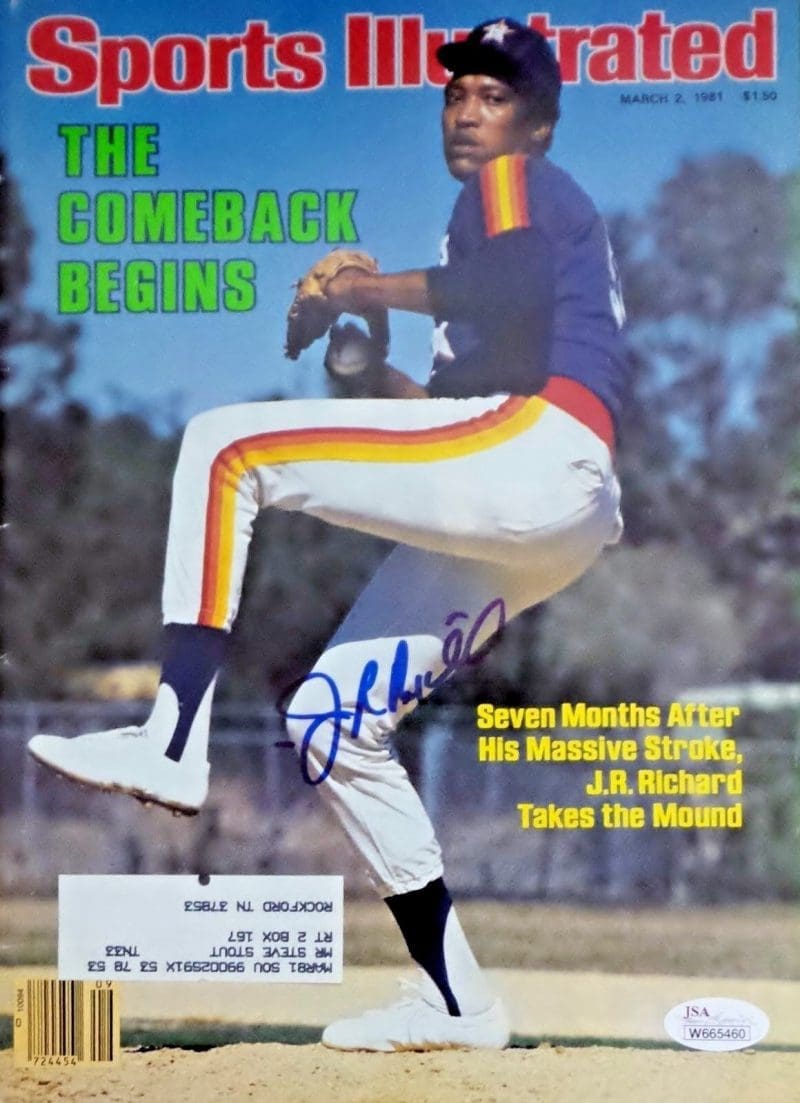 JR RIchard Signed Autographed Sports Illustrated Magazine JSA Authenticated