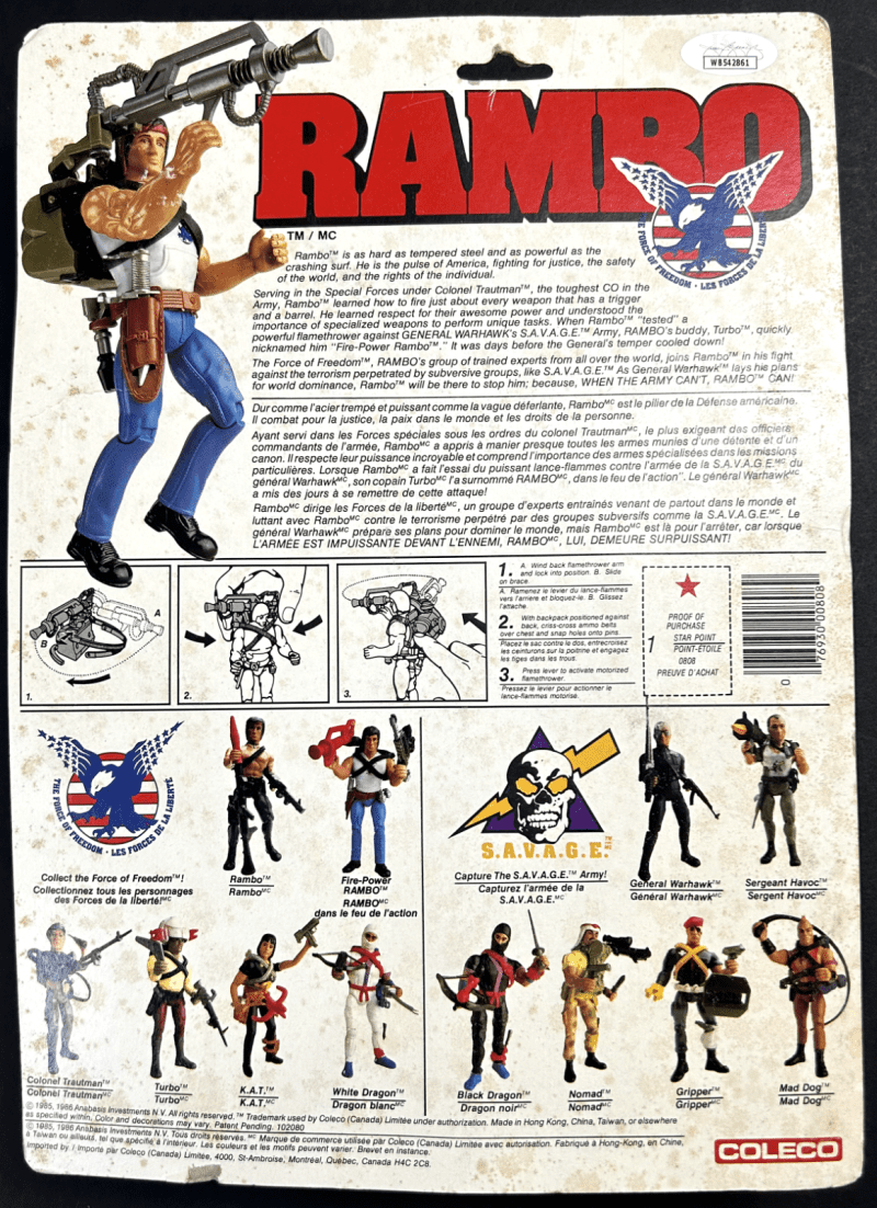 Silvester "Sly" Stallone Signed Autograph Rambo Action Figure JSA Authenticated - Image 5