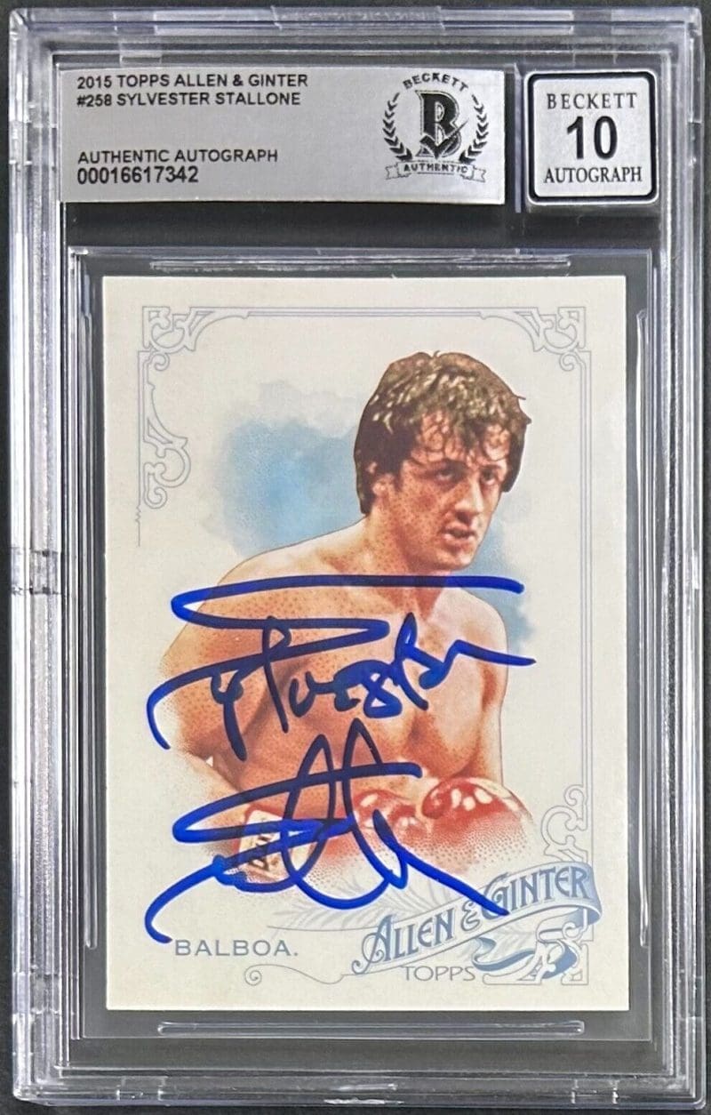 Sylvester Stallone Signed 2015 Topps Allen & Ginter Card BAS 16617342 Auto 10