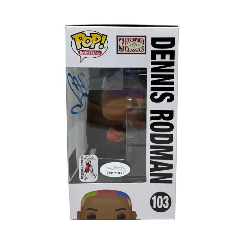 Dennis Rodman Signed Funko POP Figure JSA & Rodman Exclusive Hologram Authen Blu - Image 2