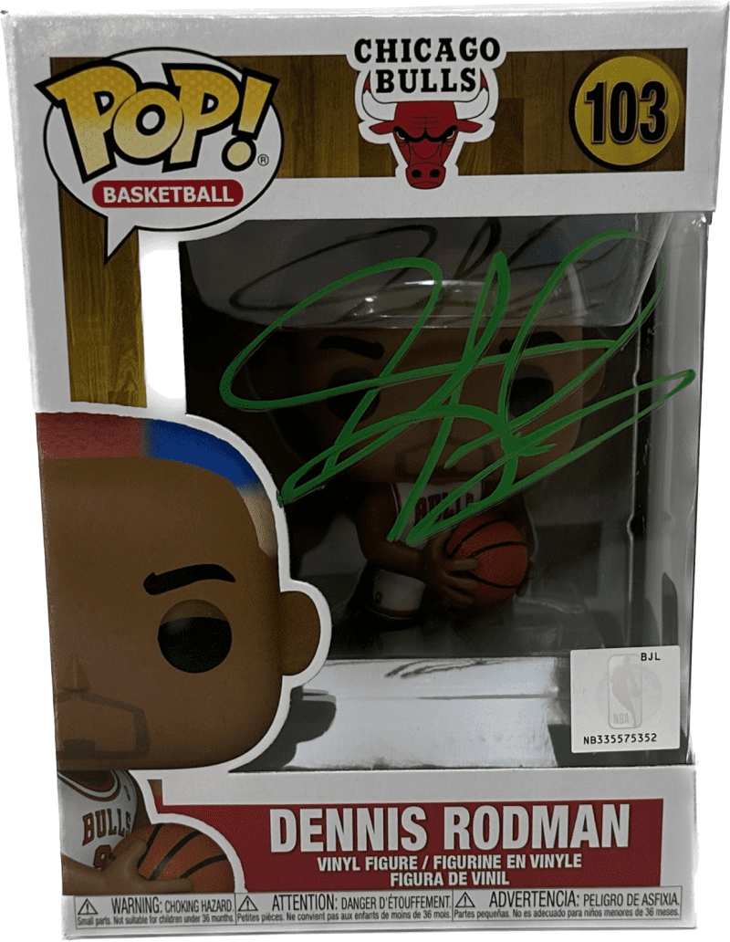 Dennis Rodman Signed Funko POP Figure JSA & Rodman Exclusive Hologram Authen Gre