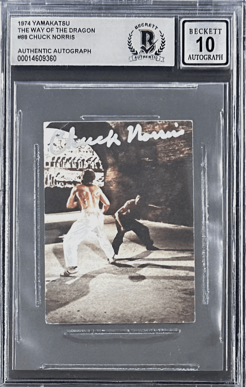 Chuck Norris Signed 1974 Yamakatsu Way of The Dragon Card 88 BAS 14609360 Auto10