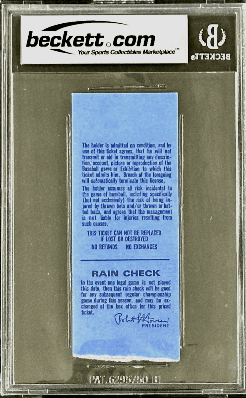 Pete Rose Signed 1st Game and Game 44 of NL Record Hit Streak Tickets Stubs BAS - Image 3