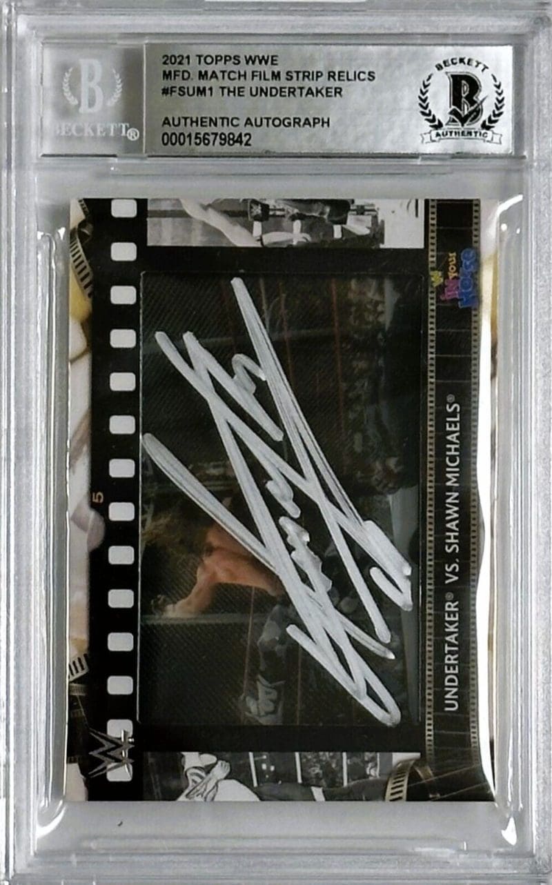 Undertaker Signed 2021 Topps MFD Match Film Strip Relics #FSUM1 Beckett 15679842