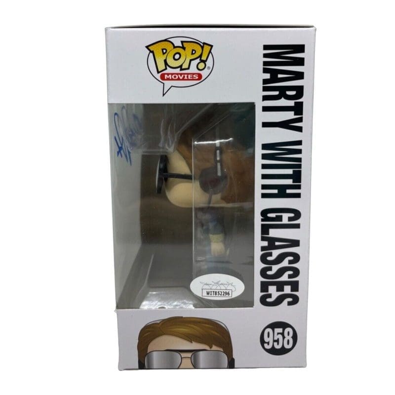 Michael J Fox Marty McFly Signed Back to The Future POP JSA with Glasses BLUE - Image 2