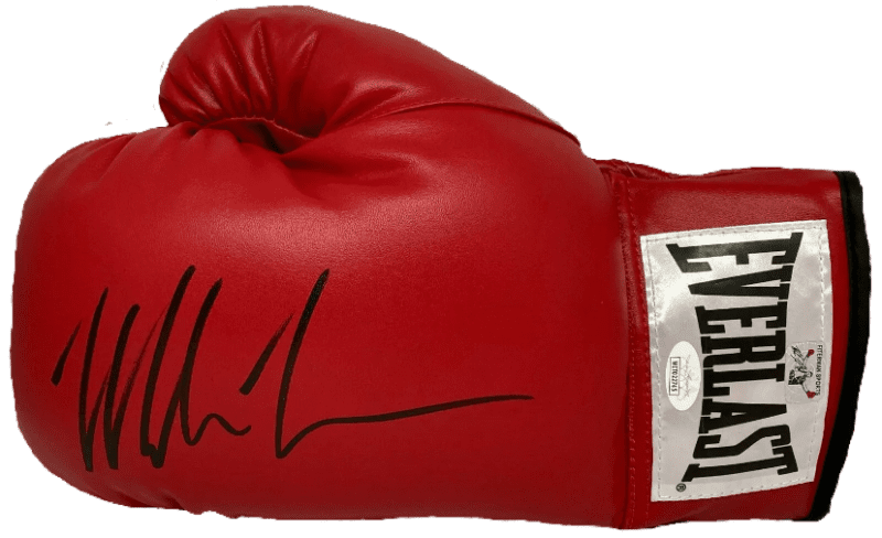 Mike Tyson Signed Left Red Leather Boxing Glove JSA and Mike Tyson Hologram