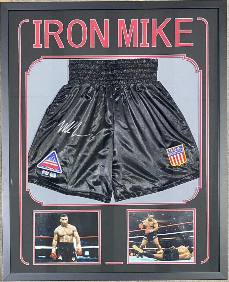 Mike Tyson Signed Framed Trunks Beckett & Mike Tyson Exclusive Authentication 1