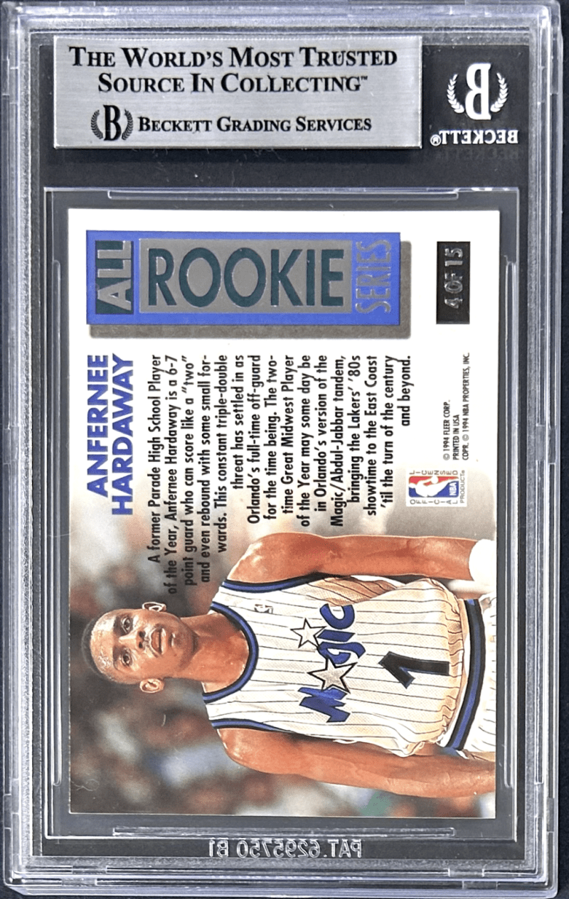 Anfernee Penny Hardaway 1993-94 Ultra All Rookie Slabbed Signed Card #4 Beckett - Image 2