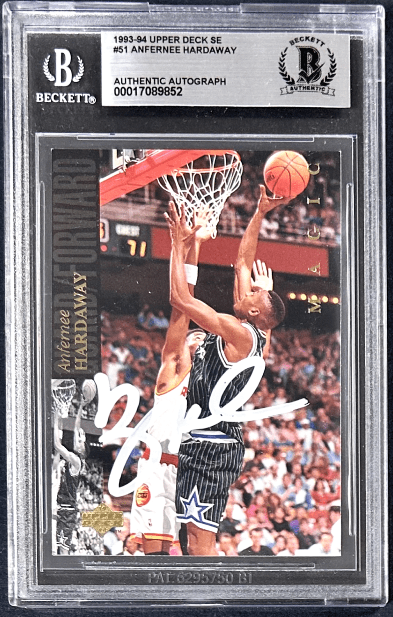 Anfernee Penny Hardaway 1993-94 Upper Deck SE Slabbed Signed RC Card 51 Beckett