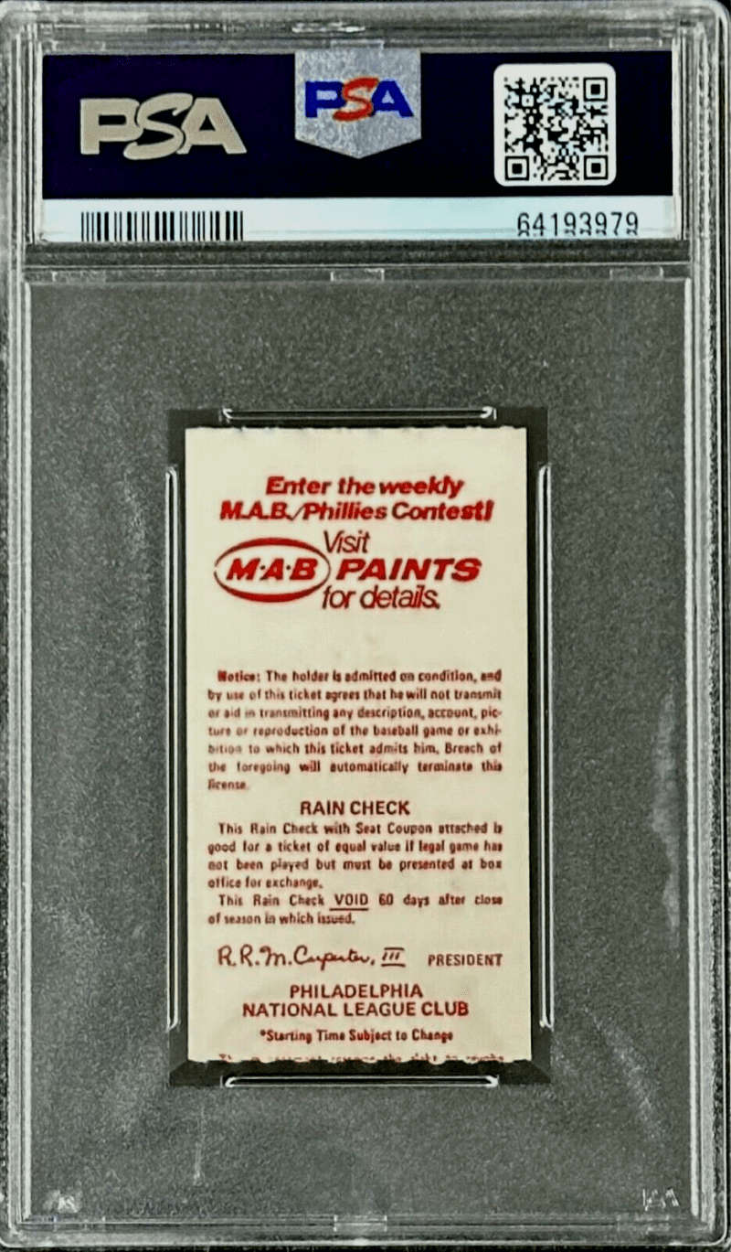 Pete Rose Signed Phillis 8/10/1981 Ticket Stub PSA/DNA Hit #3631 Passes Musial - Image 2