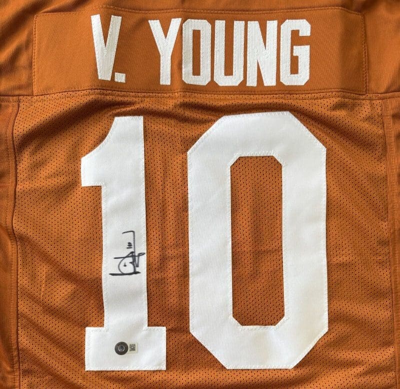 Vince Young Signed Autographed Custom Orange Jersey Beckett Authentic - Image 2