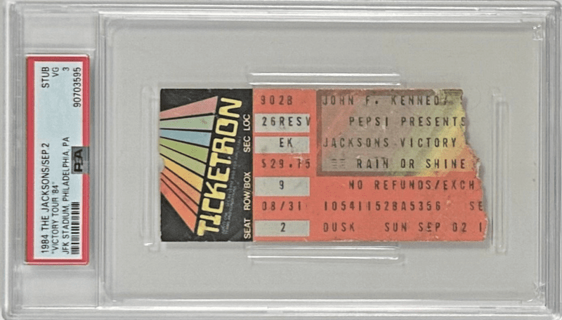 Michael Jackson Ticket Stub 1984 The Jacksons Victory Tour PSA VG 3 JFK Stadium