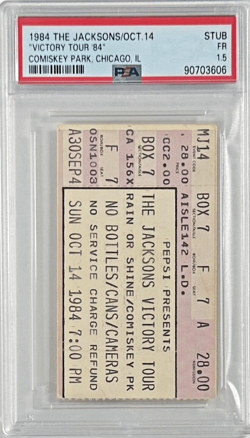Michael Jackson Ticket Stub 1984 The Jacksons Victory Tour PSA FR1.5 Comiskey - Image 2