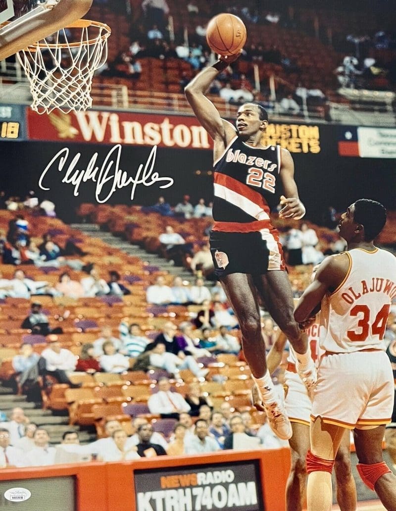 Clyde Drexler Signed Autographed 16x20 Photo JSA Authen Portland Trail Blazers 6