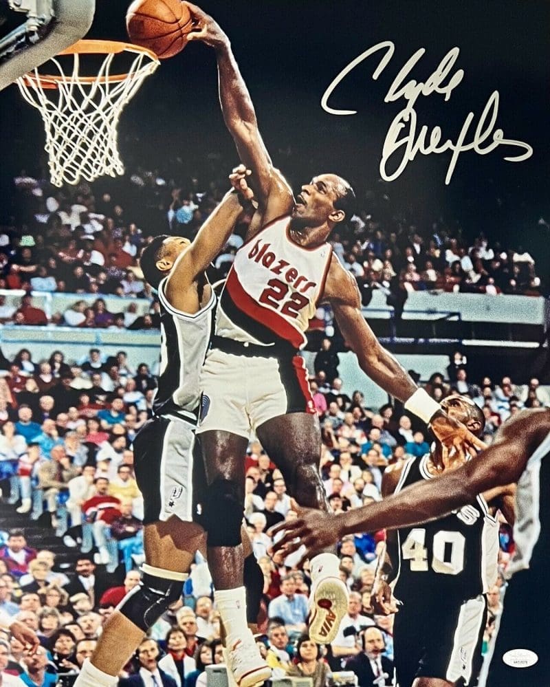 Clyde Drexler Signed Autographed 16x20 Photo JSA Authen Portland Trail Blazers 7