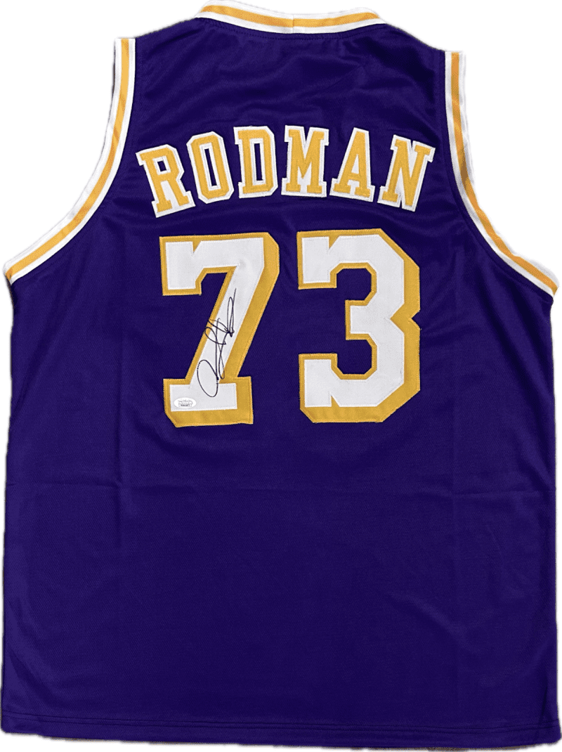 Dennis Rodman Signed Autographed Custom Purple/Yellow Jersey JSA Authentication