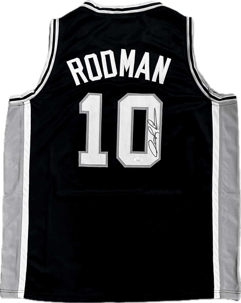 Dennis Rodman Signed Autographed Custom Black/Gray Jersey JSA Authentication
