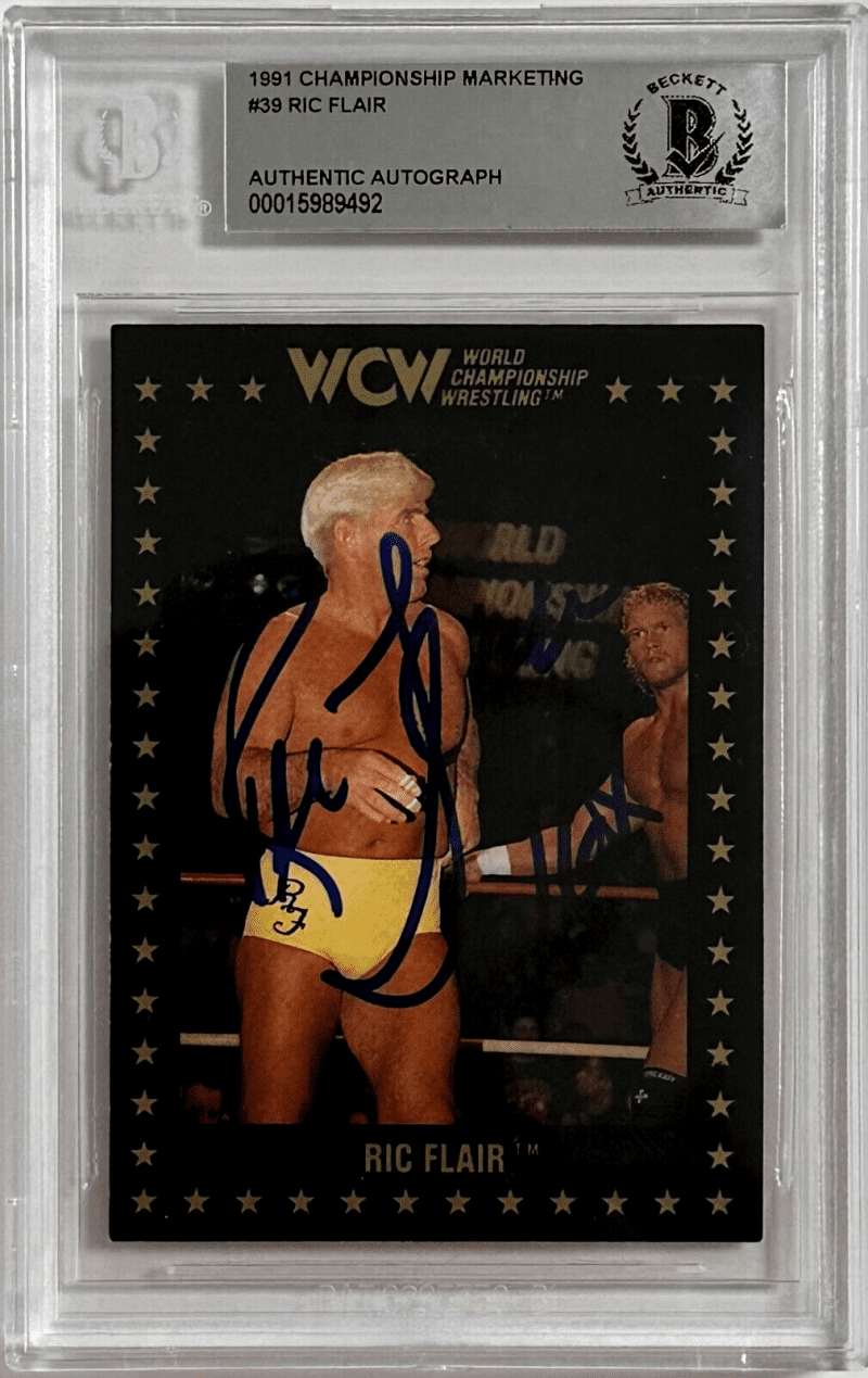 Ric Flair Signed 1991 Championship Marketing Beckett WCW #39 15989492