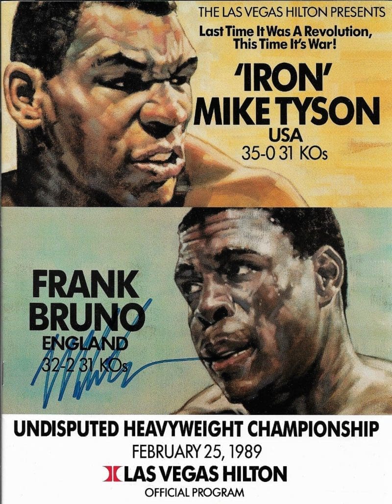 Mike Tyson Bruno Original Fight Program Autographed Signed JSA WPP090875
