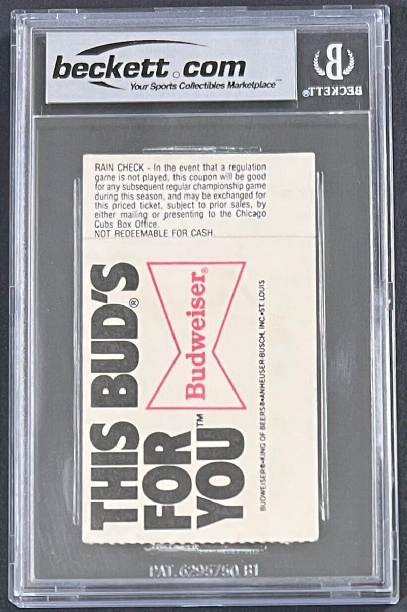 Pete Rose Signed Sep 8 1985 Reds Ticket Stub Beckett EXMT6 Tied Ty Cobb 4191 - Image 3