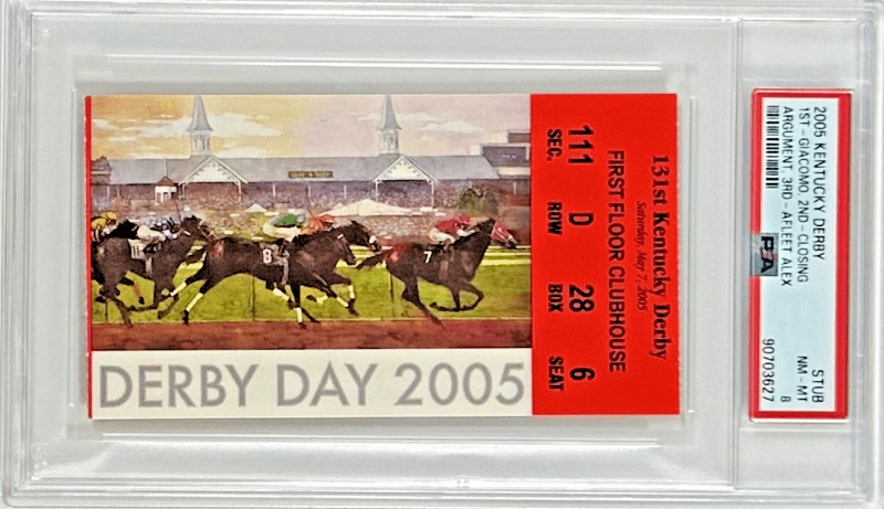 2005 Kentucky Derby Slabbed PSA Ticket Stub NM-MT 8 Derby Winner Giacomo