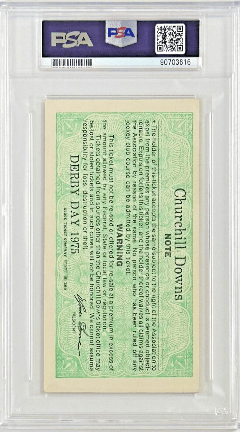 1975 Kentucky Derby Slabbed PSA Ticket Stub EX 5 Derby Winner Foolish Pleasure - Image 3