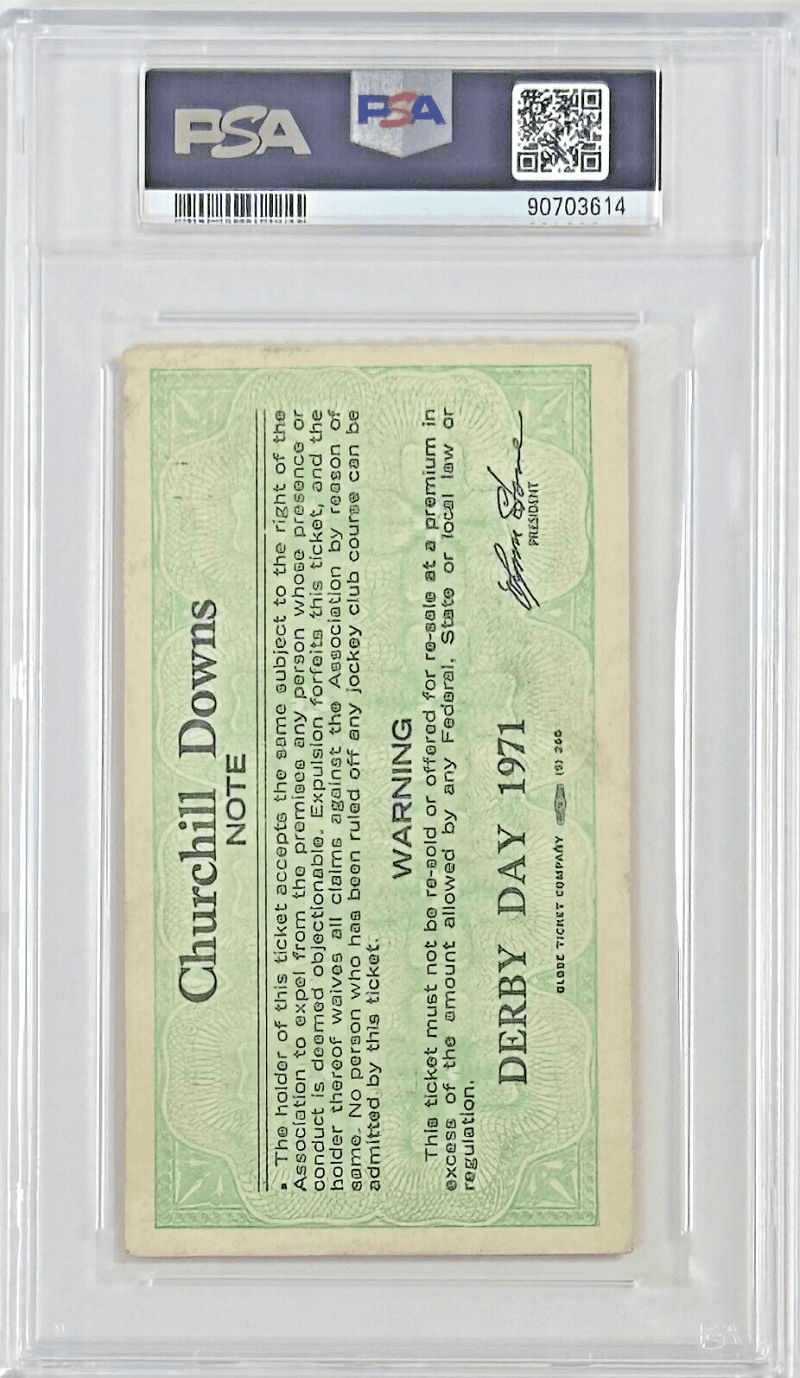 1971 Kentucky Derby Slabbed PSA Ticket Stub VG-EX 4 Derby Winner Canonero II - Image 3