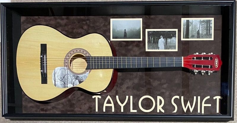 Taylor Swift Signed Natural Acoustic Guitar Framed Shadowbox JSA Authen Folklore
