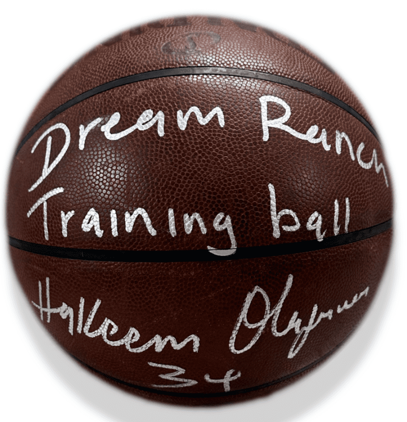 Hakeem Olajuwon Signed Dream Ranch Training Used Official NBA Basketball JSA (A) - Image 2