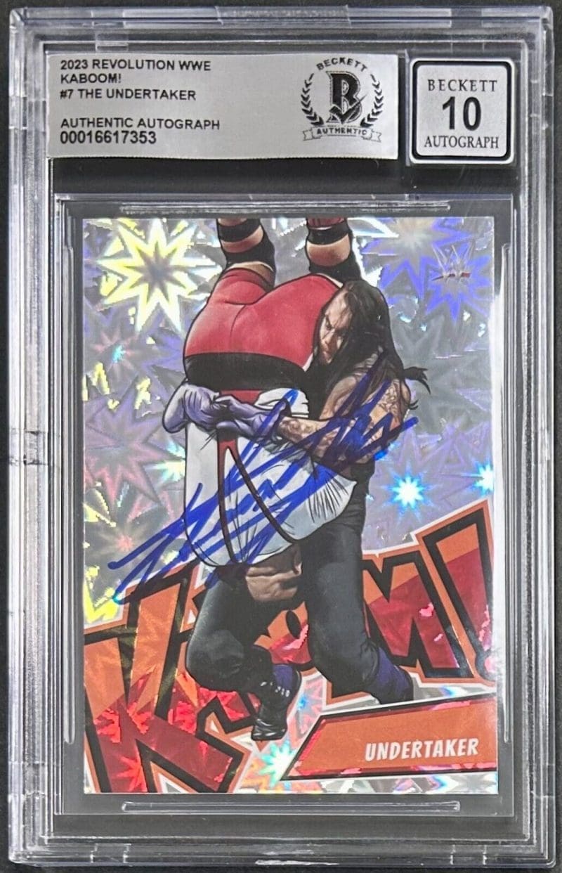 Undertaker 2023 Panini Revolution WWE KABOOM! Card #7 Beckett 16617353 Auto 10.