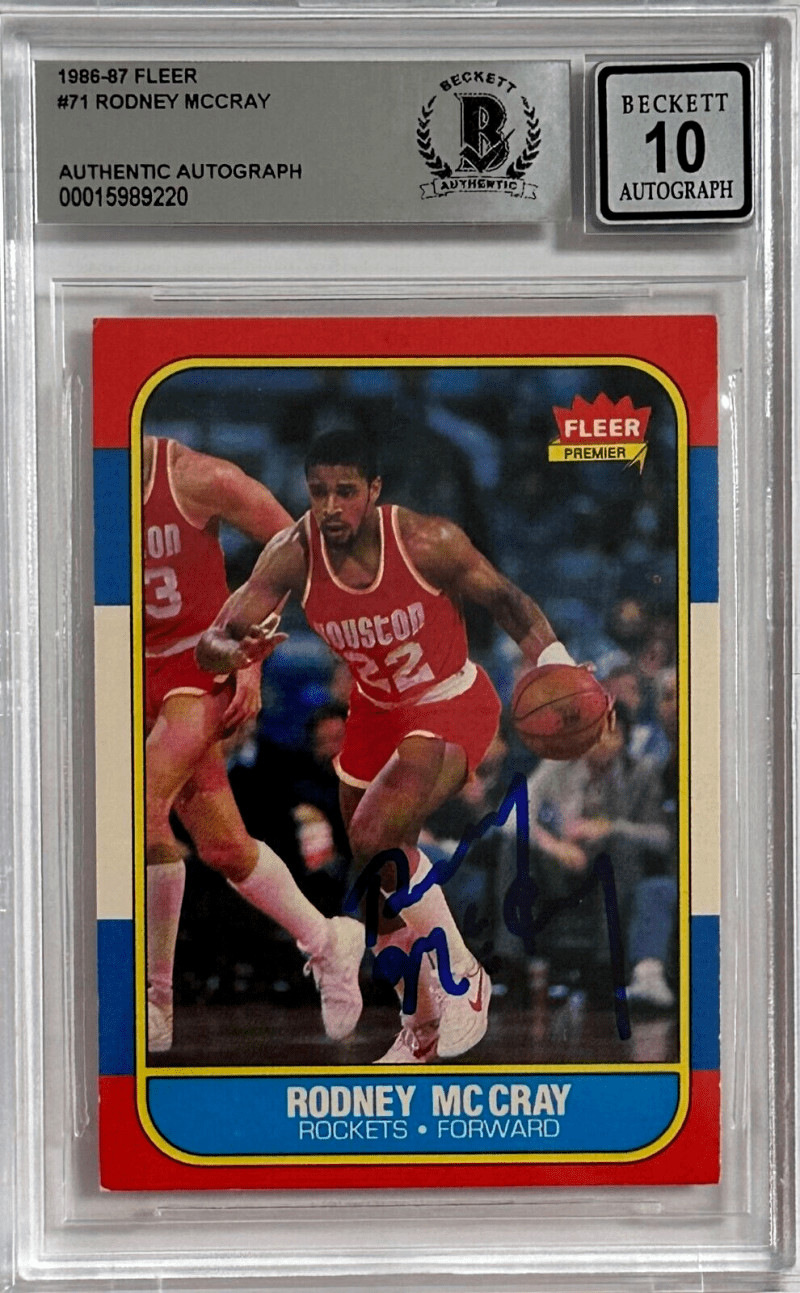 Rodney McCray Signed 1986-87 Fleer Card #71 Beckett Auto 10