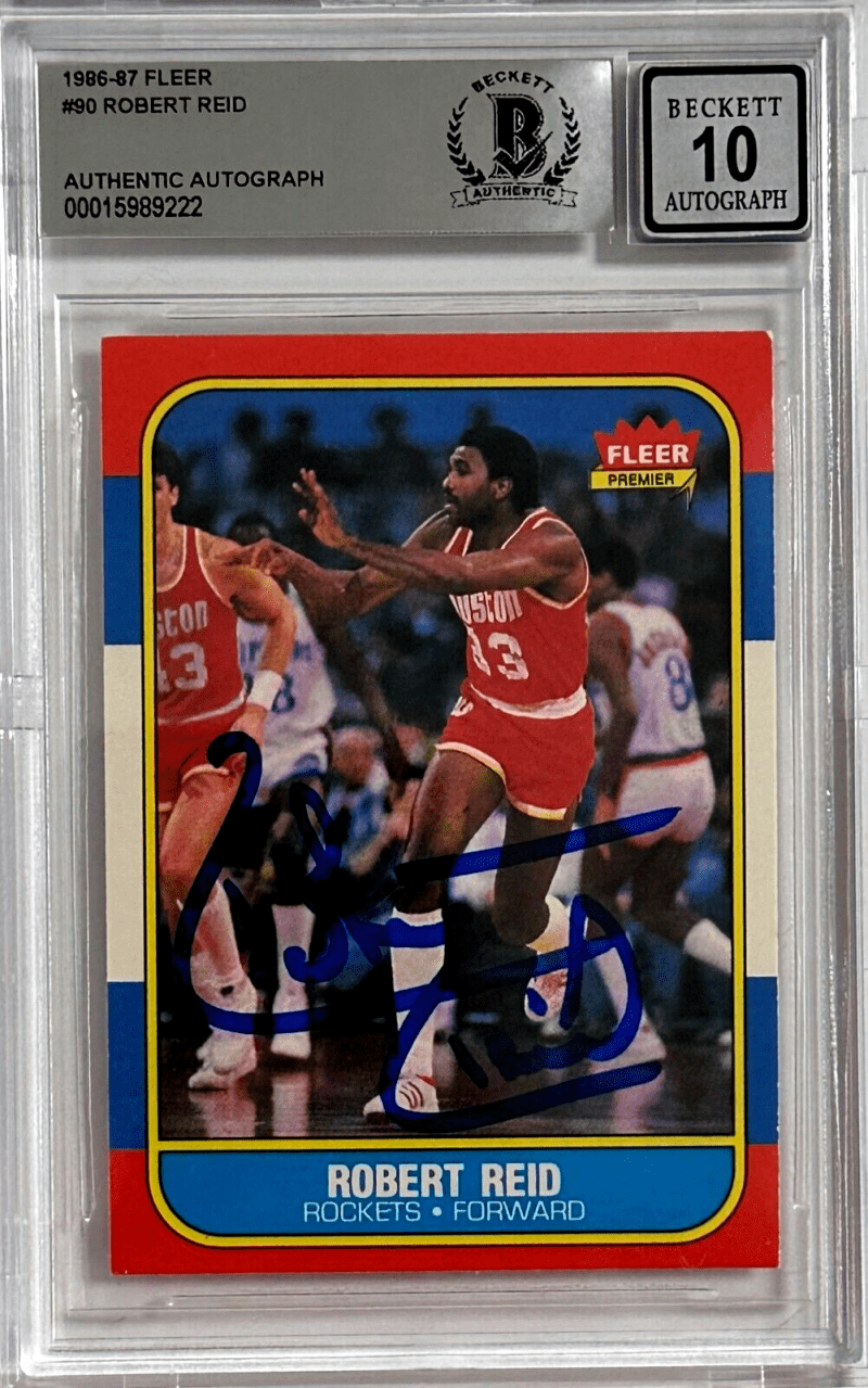 Robert Reid Signed 1986-87 Fleer Card #90 Beckett Auto 10