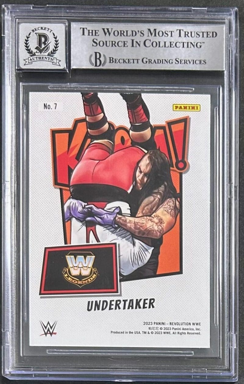 Undertaker 2023 Panini Revolution WWE KABOOM! Card #7 Beckett 16617351 Auto 10. - Image 2