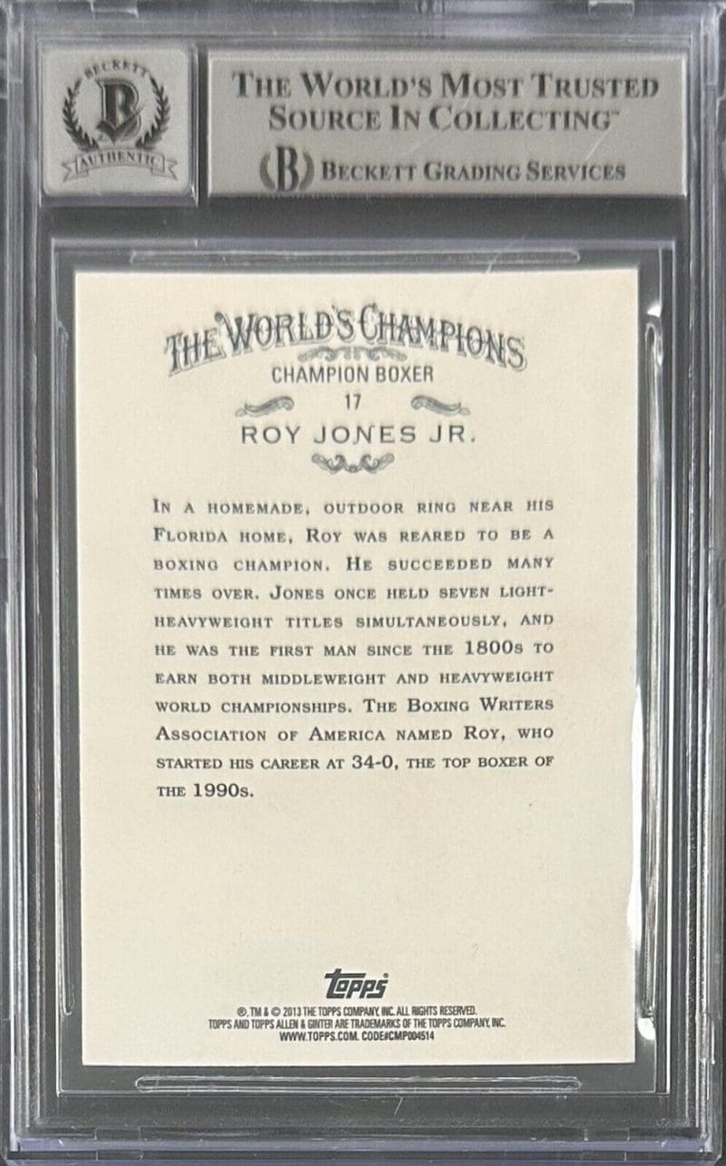 Roy Jones Jr. Signed Autographed 2013 Topps Allen & Ginter Card 17 Beckett Auto - Image 2
