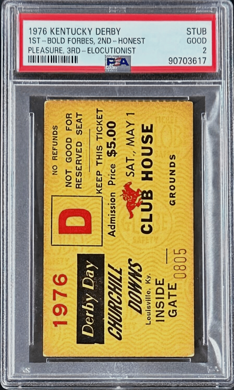 1976 Kentucky Derby Slabbed PSA Ticket Stub Good 2 Derby Winner Bold Forbes - Image 2