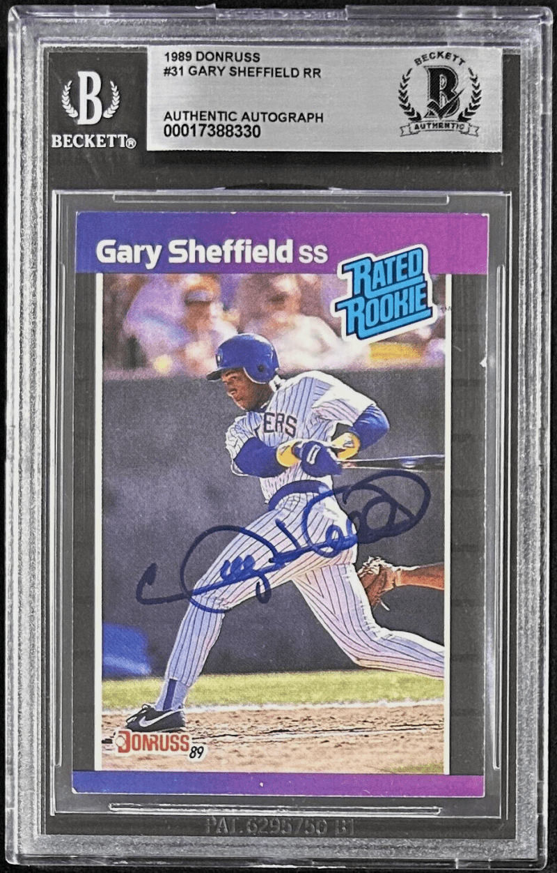 Gary Sheffield Signed 1989 Donruss Rated Rookie Card #31 Beckett Brewers