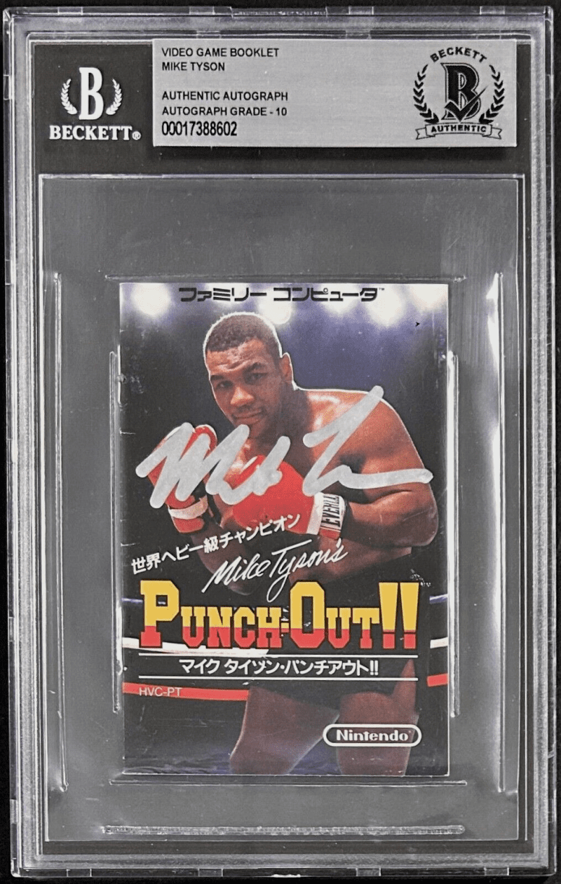 Mike Tyson Signed Nintendo Punch Out Japanese Video Game Booklet Beckett Auto 10