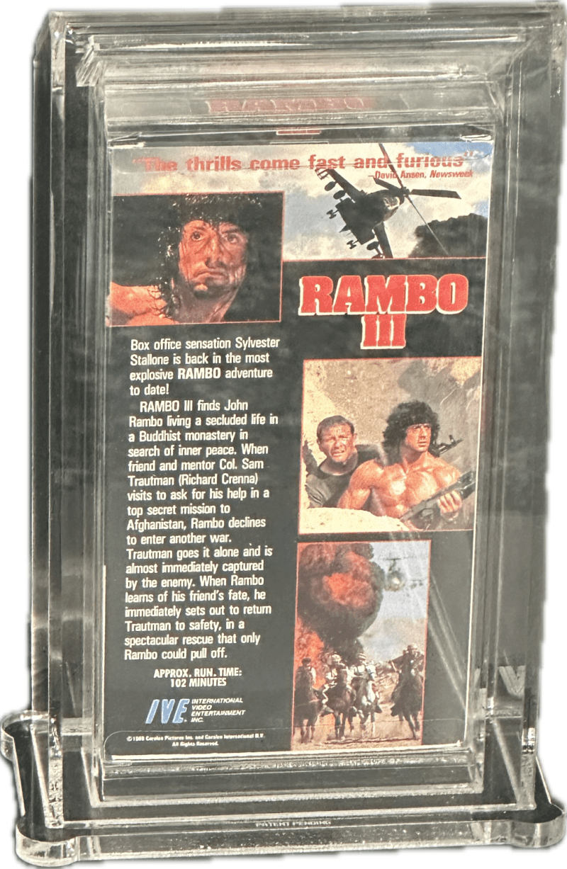 Sylvester "Sly" Stallone Rambo III Signed Original BETA Tape Beckett VHS 8 EX+ - Image 3