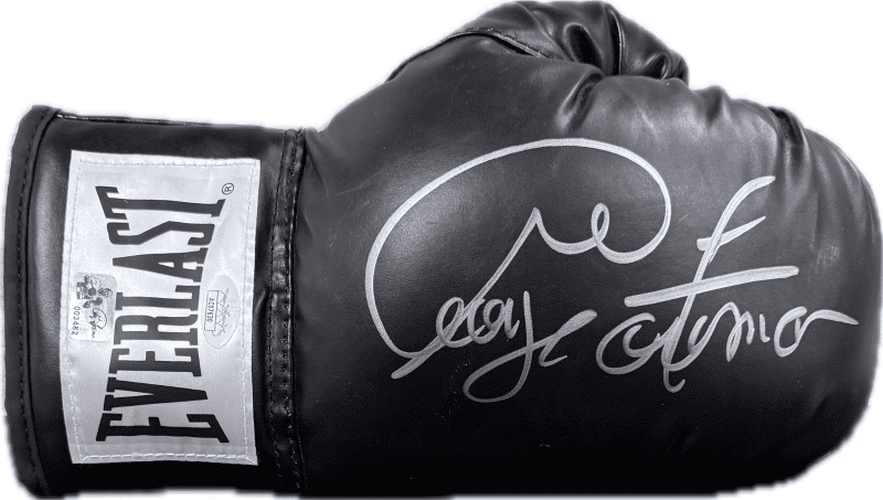 George Foreman Signed Black Boxing Glove JSA & George Foreman Holo Authen R