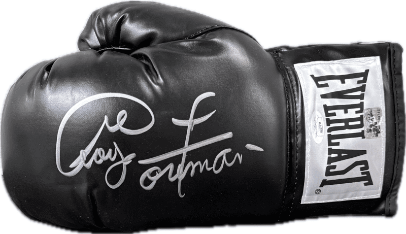 George Foreman Signed Black Boxing Glove JSA & George Foreman Holo Authen L