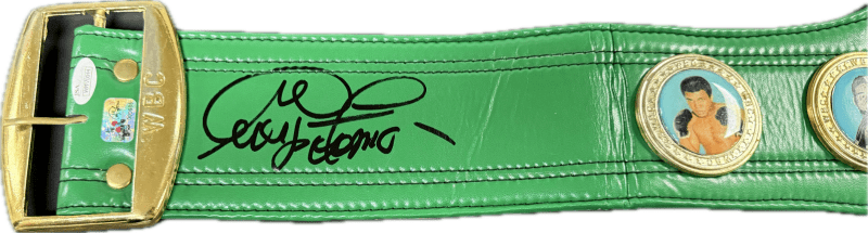 George Foreman Signed Autographed Green Belt JSA & George Foreman Holo Authen B - Image 2