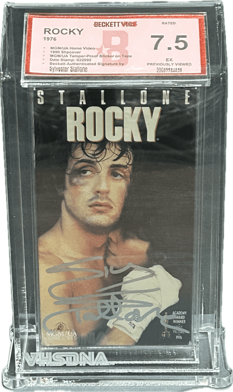 Sylvester "Sly" Stallone ROCKY Signed 1994 MGM/UA VHS Beckett VHS VHS 7.5 EX