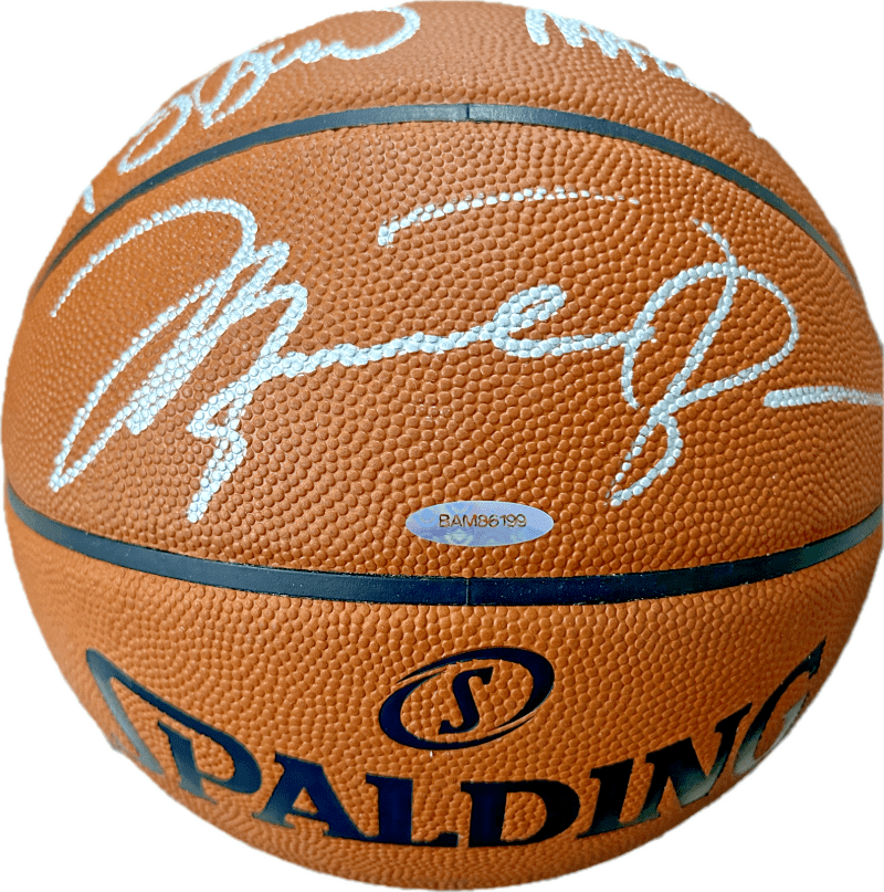 Michael Jordan Larry Bird Magic Johnson Signed Game Basketball UDA & Fanatics - Image 2