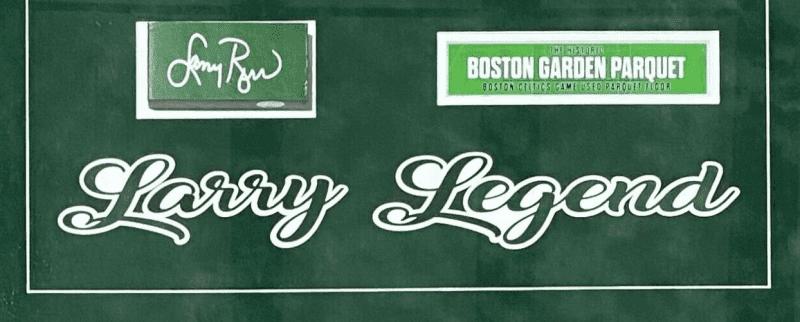 Larry Bird Signed Custom Framed Boston Garden Green Parquet Court Floor JSA - Image 2