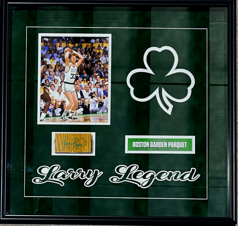 Larry Bird Signed Custom Framed Boston Garden Parquet Court Floor JSA